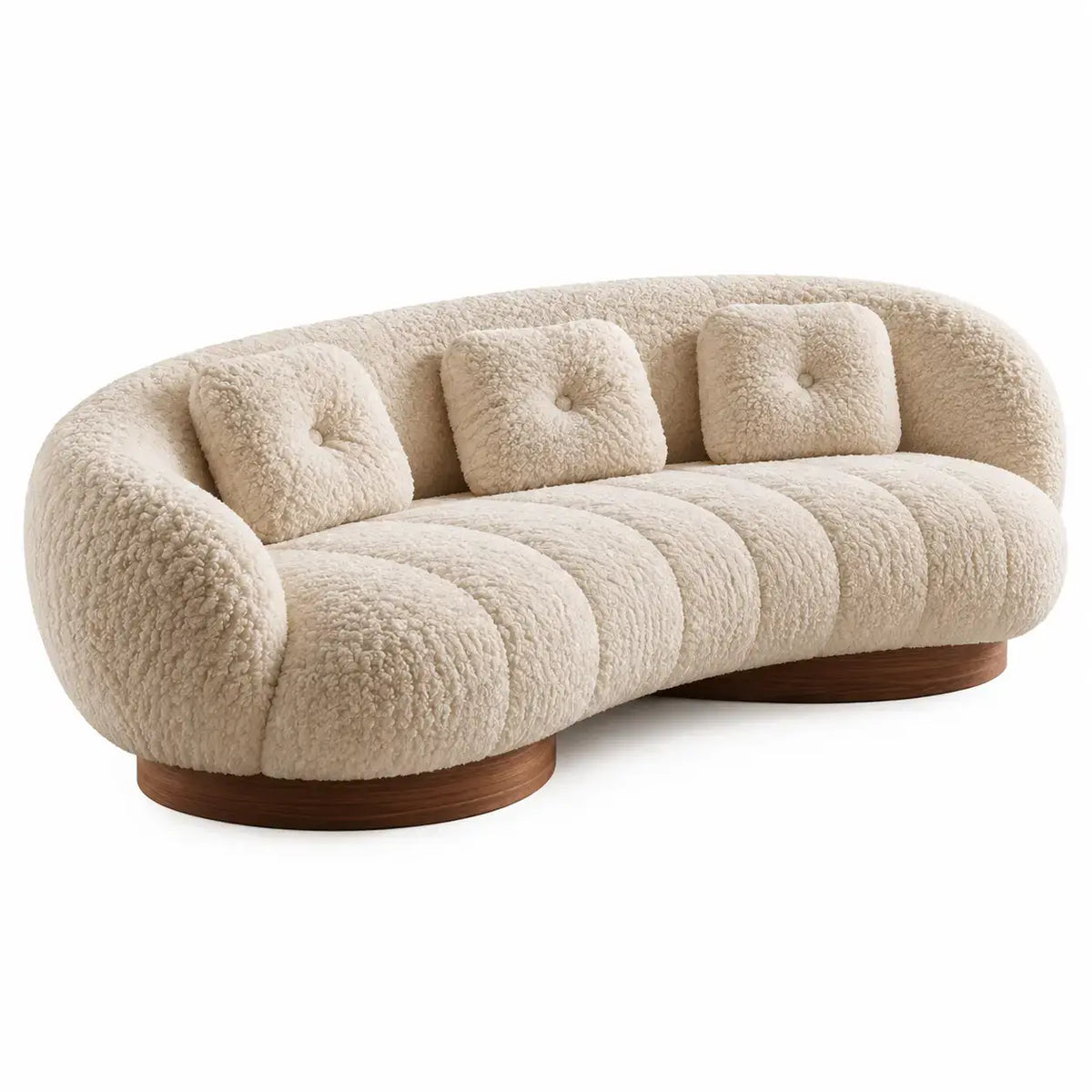 Soffa med rundade armstöd och djup sits – beige