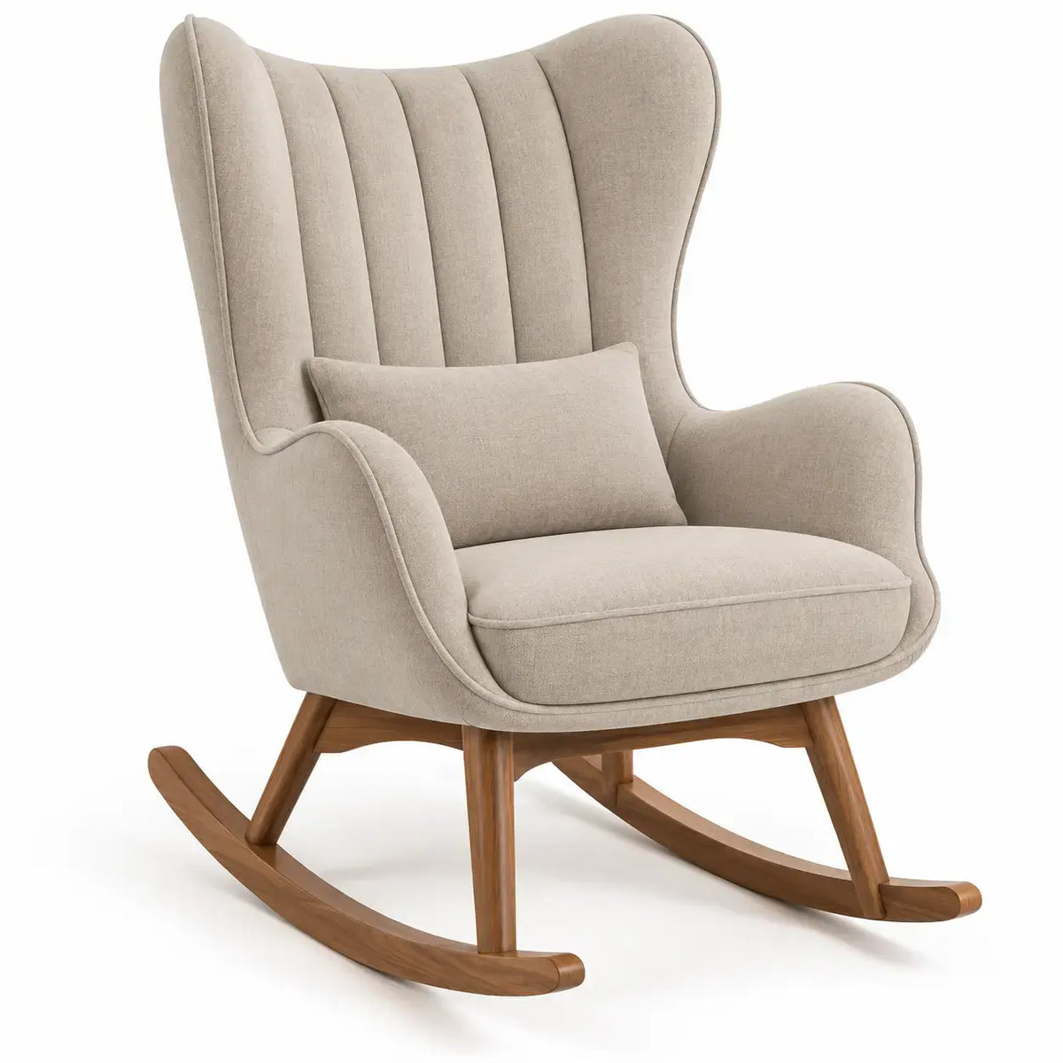 Gungstol med hög kanalindelad rygg – beige/brun